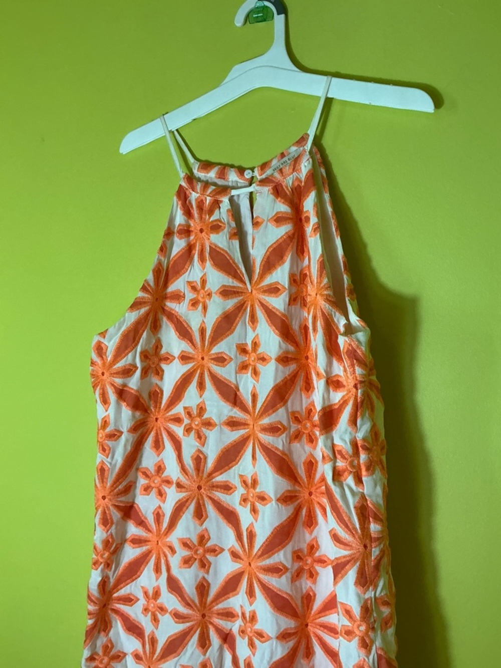 Skies Are Blue White halter dress with Orange Embroidery - Picture 2 of 7